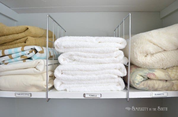 linen closet organization ideas. labeling shelves