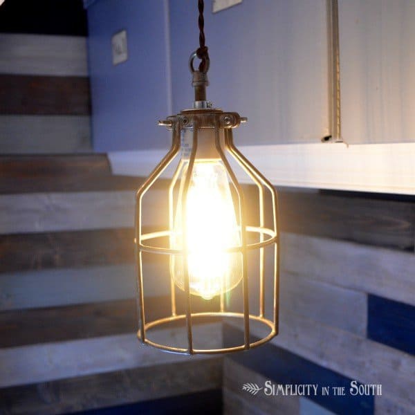 How to make an industrial pendant cage light inspired by Restoration Hardware- by Simplicity In The South