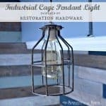 Make an industrial cage pendant light inspired by Restoration Hardware.