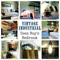 Vintage Industrial Teen Boy's Bedroom and Closet/Office Reveal