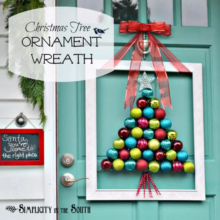 {I’ve been} Framed Christmas Tree Ornament Wreath
