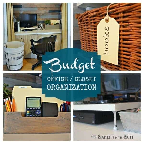 It can be difficult to organize a closet and/or a small office space but these closet office organization ideas are easy and won't break the budget.