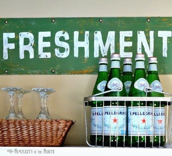 Refreshments sign tutorial- Pottery Barn Knock Off