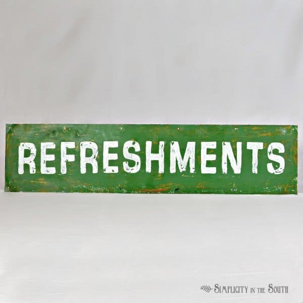 refreshments sign- Simplicity in the South