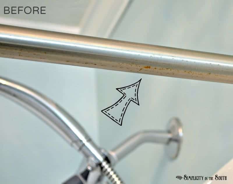 Remove Rust From Chrome In The Bathroom, How To Clean Rust Off Metal Shower Curtain Rings
