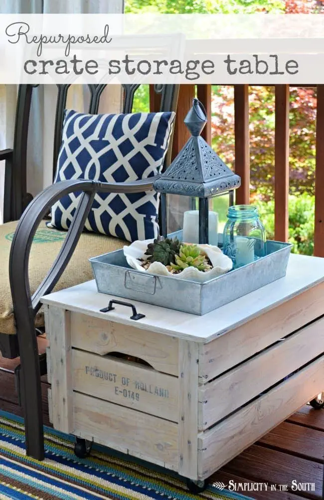Repurpose a Wooden Crate Into a Rolling Storage Table