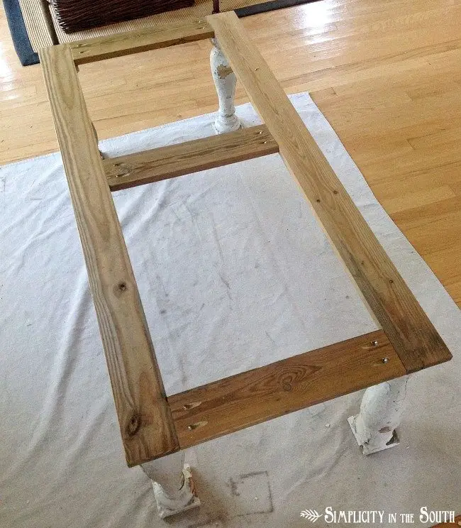Frame for coffee baluster table legs
