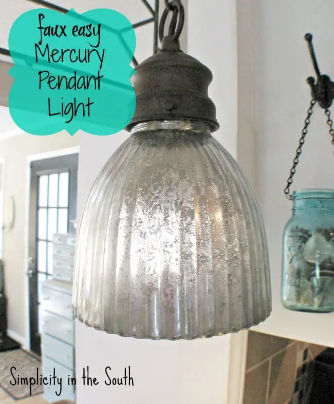 Faux Mercury Glass Pendant Light, How To Paint A Glass Pendant Shade