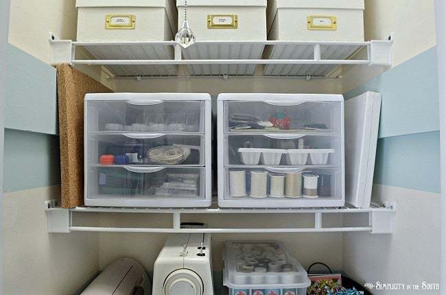 Clear storage drawers for a craft closet:Craft closet organization tips: Part of the small home, big ideas series, find out how to organize your craft supplies