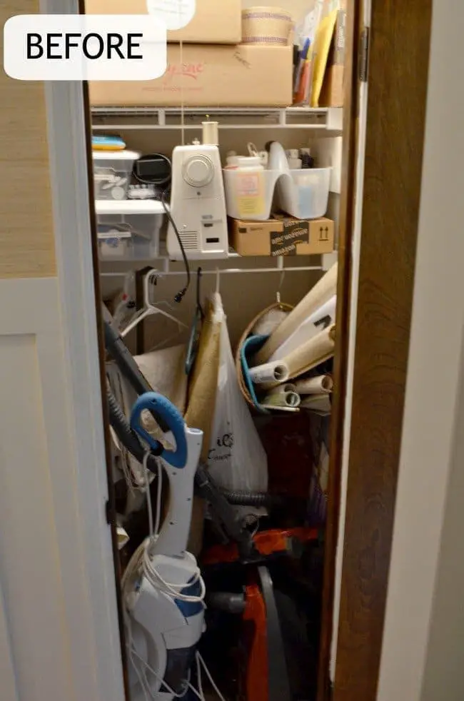 Craft closet before:Craft closet organization tips: Part of the small home, big ideas series, find out how to organize your craft supplies
