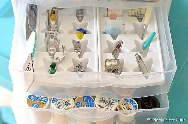 Use ice cube trays to sort small items like sewing supplies:Craft closet organization tips: Part of the small home, big ideas series, find out how to organize your craft supplies