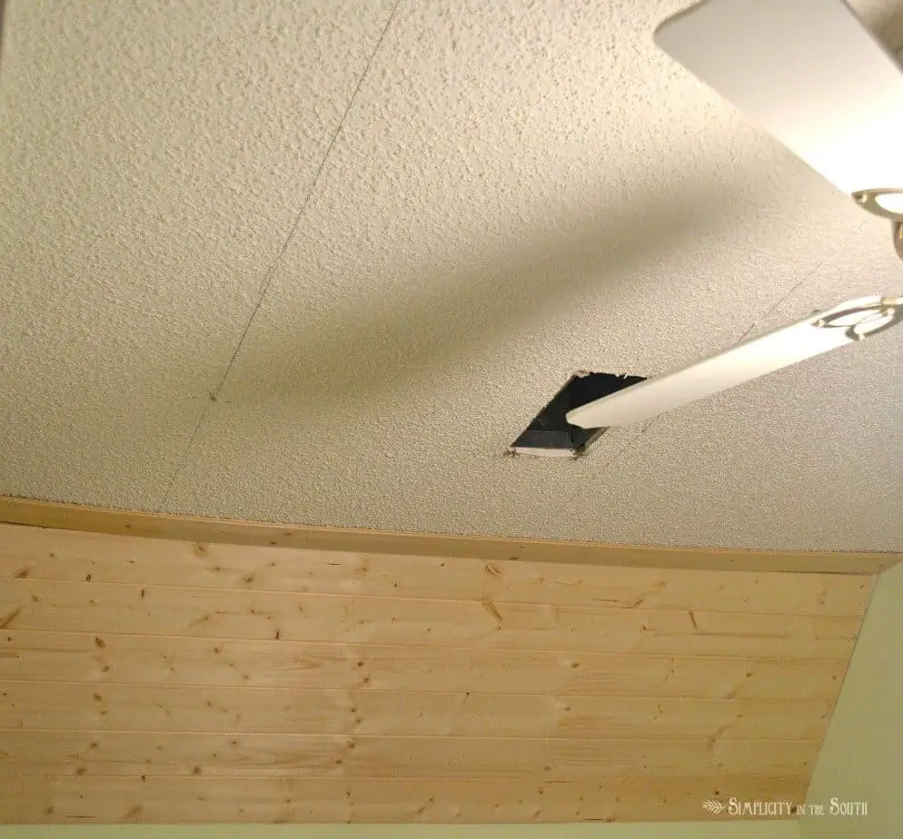 how to get rid of popcorn ceilings by covering with planking