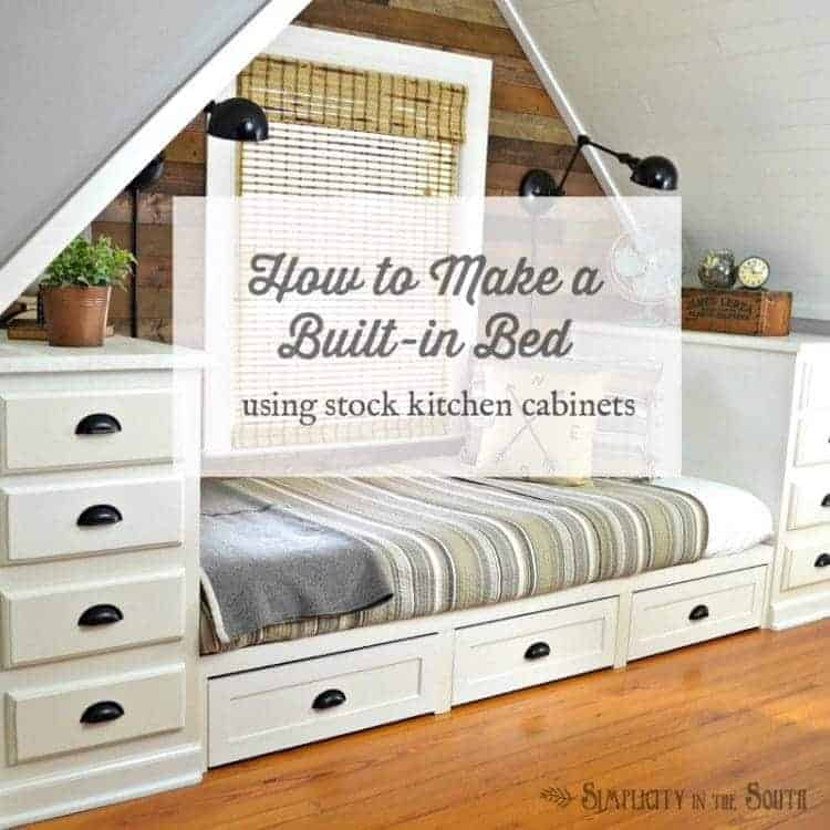 How to make a built in bed using stock kitchen cabinets