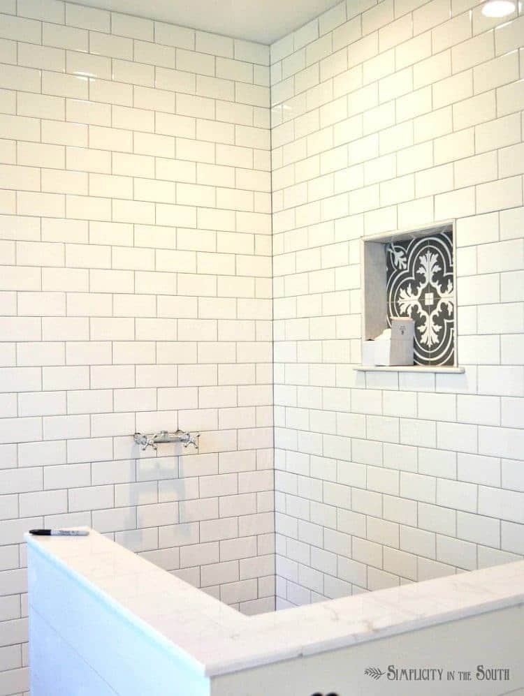 Eclectic Farmhouse Details-Shower stall before glass enclosure