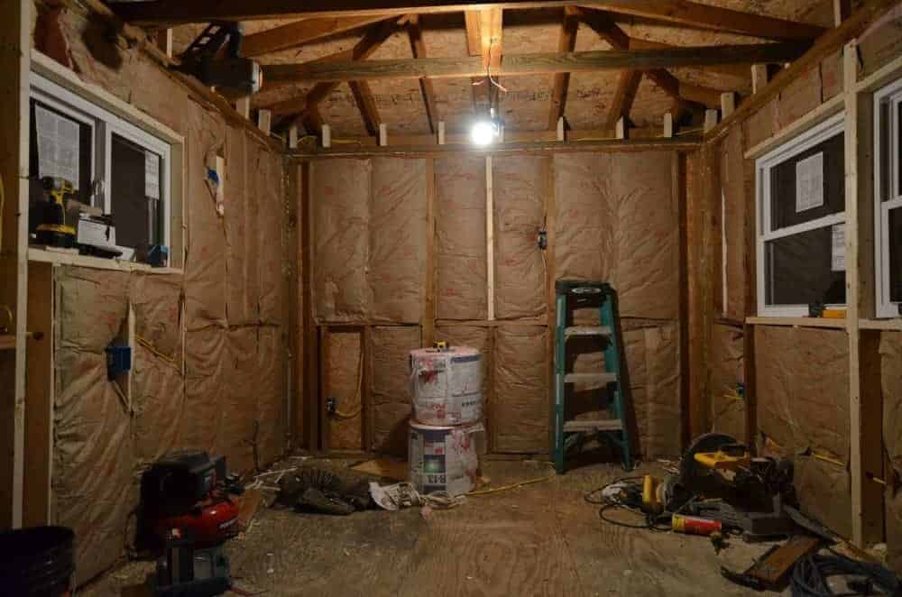 Insulation for the cottage guest shed