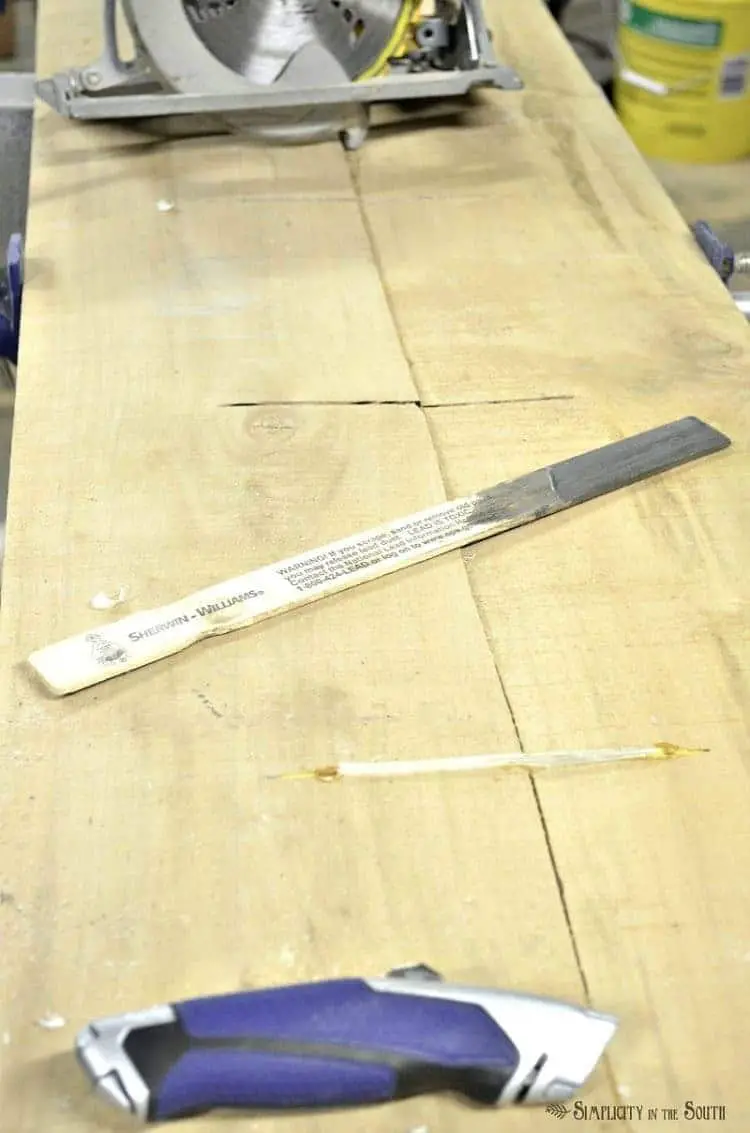 Tools needed to make a DIY live edge countertop out of salvaged barn wood planks