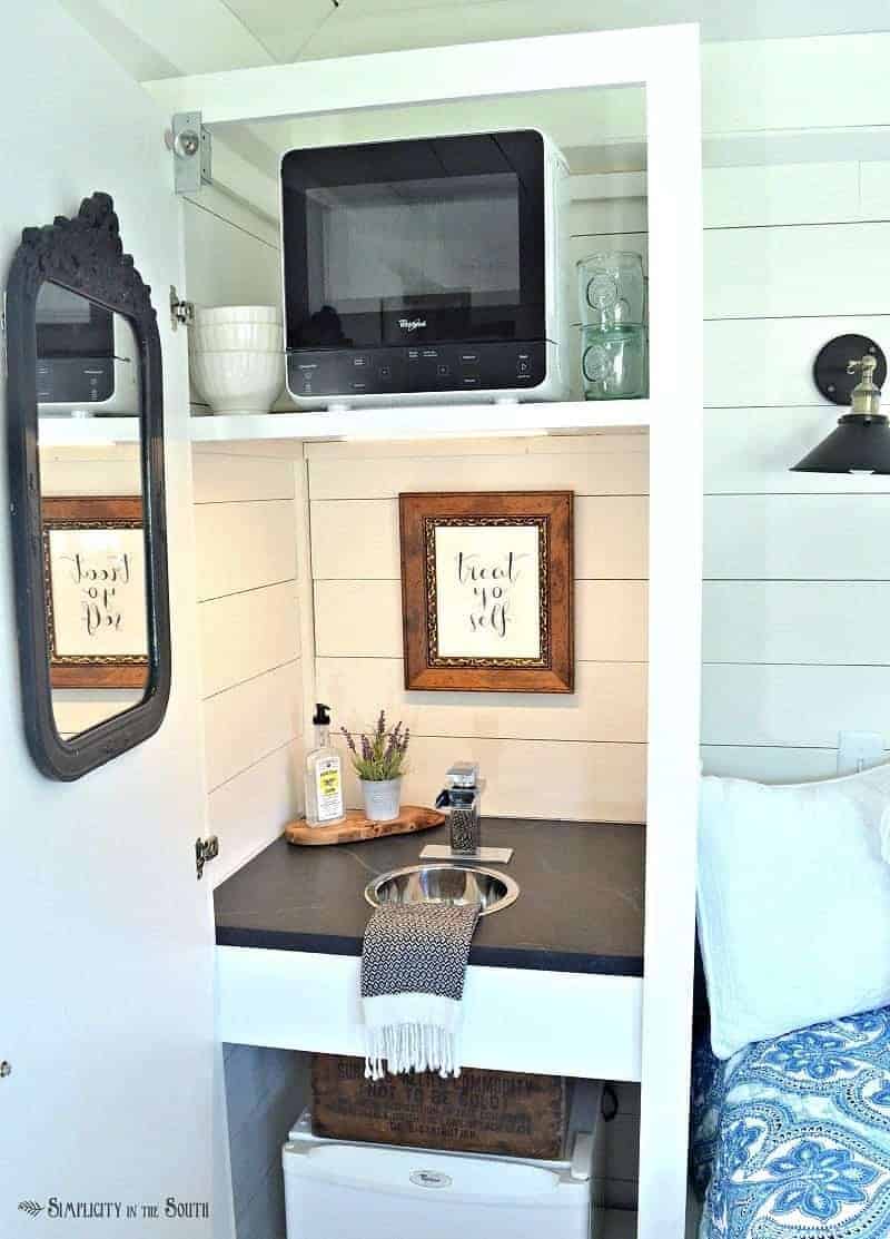 The Cottage Guest Shed Reveal the kitchenette