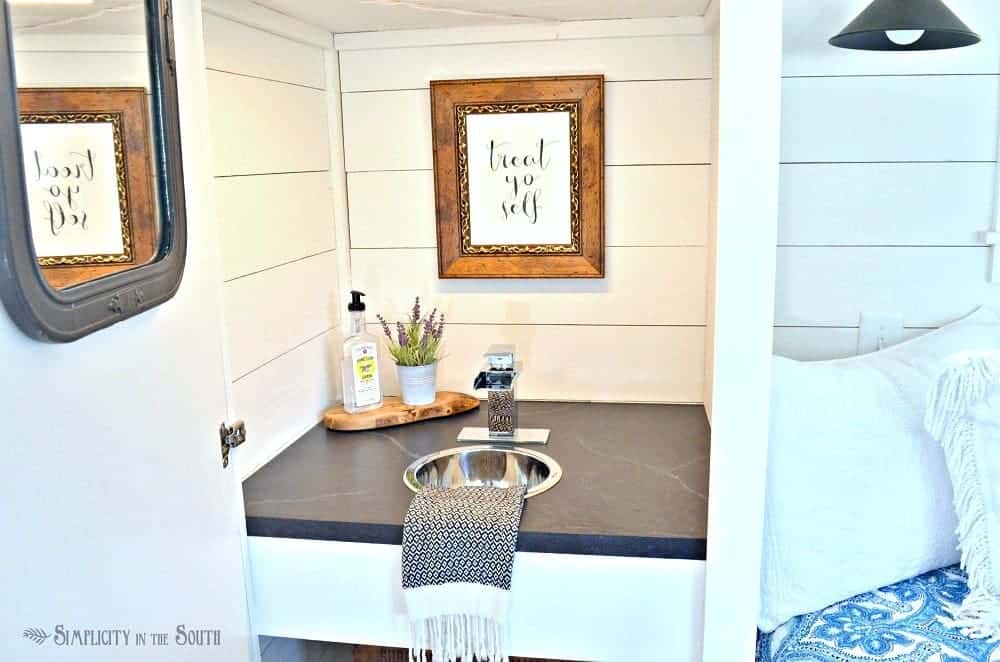 Treat yo self The kitchenette in the cottage shed