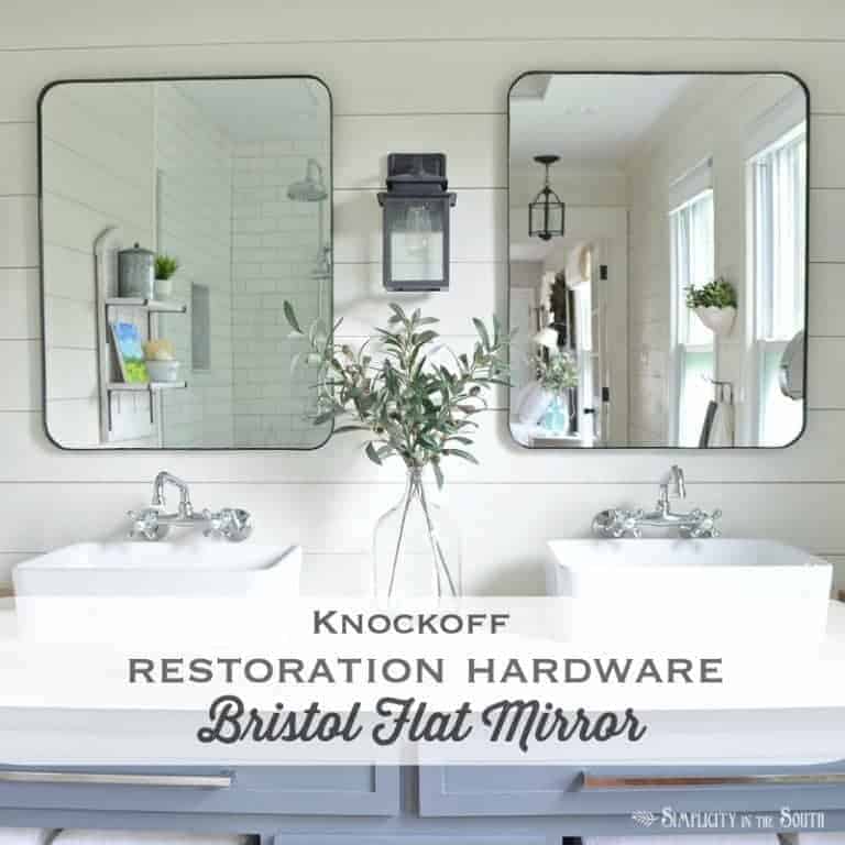 Knockoff Restoration Hardware Bristol Flat Mirror | DIY Modern Farmhouse Mirror
