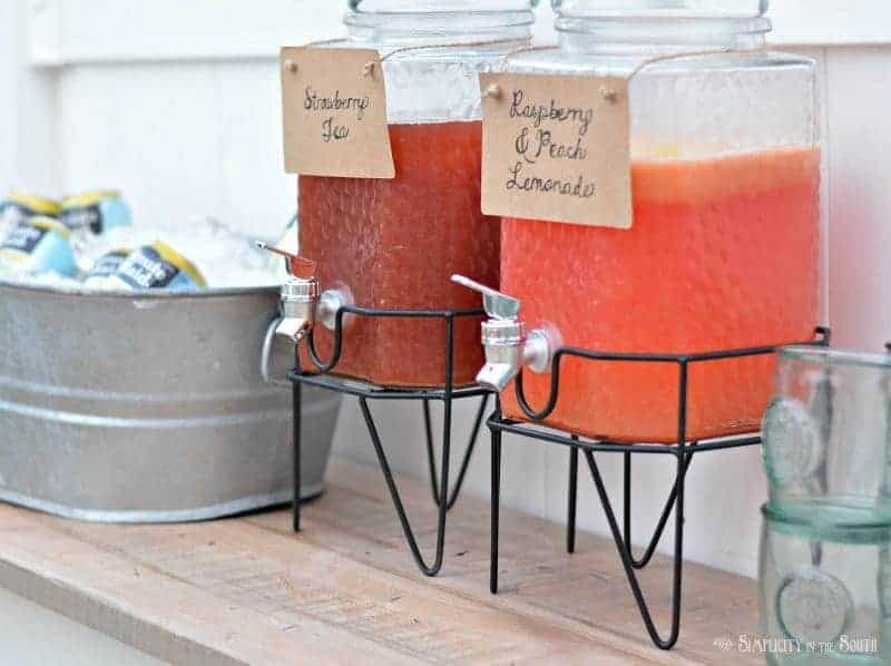 Outdoor party beverage station idea