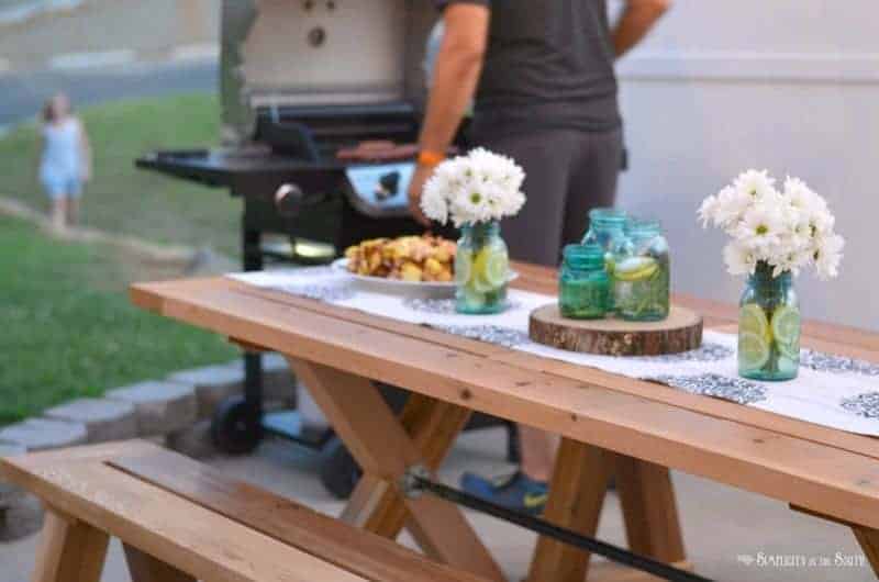 Summer Refresh and Relax party with cookout menu of kabobs and fruit