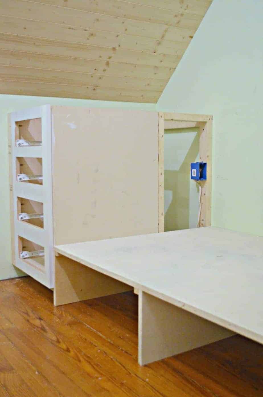 How to make a built-in bed using stock kitchen cabinets