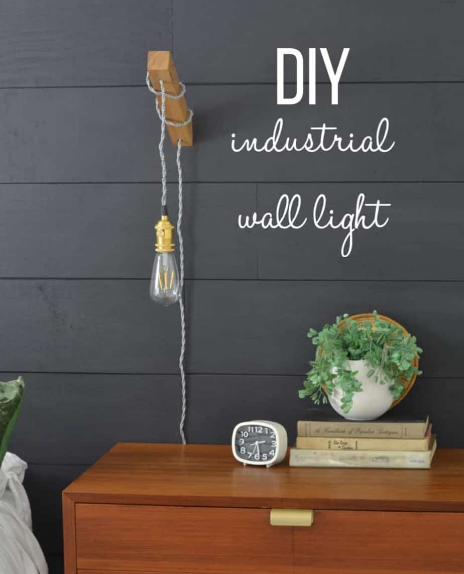 DIY wooden wall sconce light
