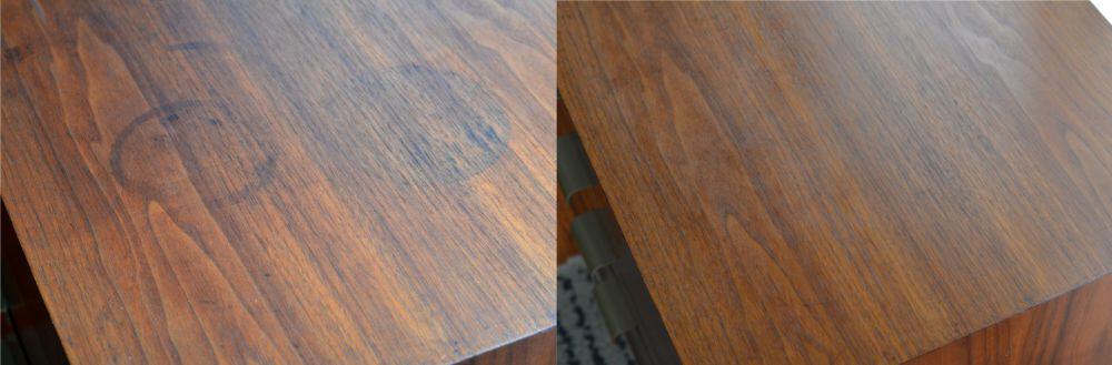 before after how to get water stains out of wood