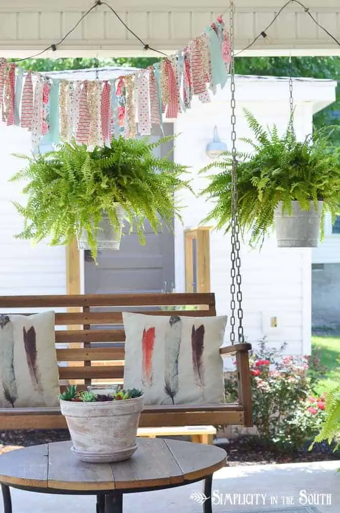 DIY Farmhouse-Style Aged Galvanized Hanging Bucket Planters