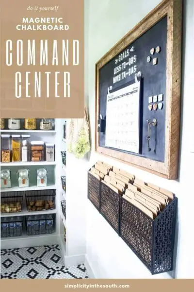 command center idea using a diy magnetic chalkboard