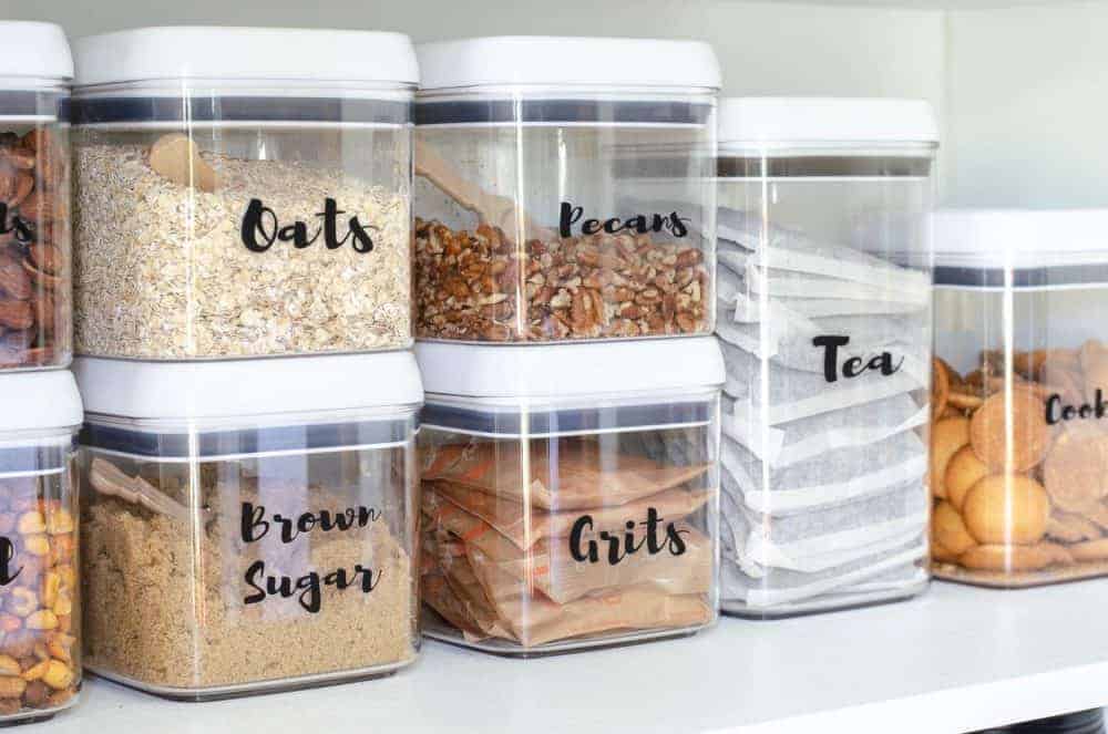 labeled pantry storage containers
