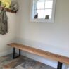 custom steel trapezoid bench legs