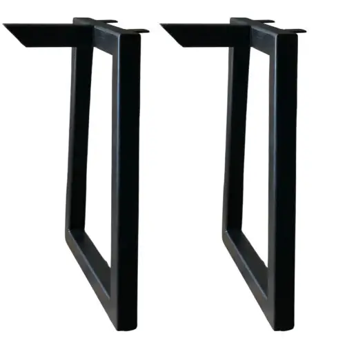Pair of Trapezoid Bench Legs | 1-1/4" Tubular Metal | Set of 2 | Modern Bench Legs Pair