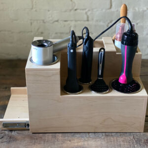 Slide out hair appliance organizer for vanity cabinets Simplicity in the South Shop