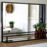 modern metal pharmacy mirror with shelf