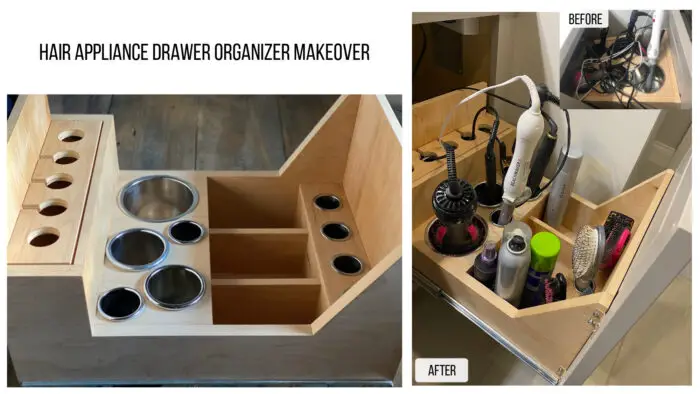 drawer makeover custom drawer organizer for hair appliances